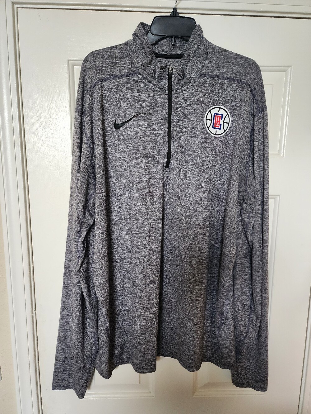 Nike Gray LA Clippers Heathered Quarter-Zip Pullover